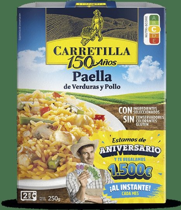 PAELLA VERDURAS Y POLLO CARRETILLA 250 GR.